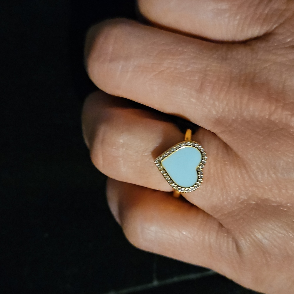 Kate Spade Heart Ring with Blue Enamel - Picture 3 of 4